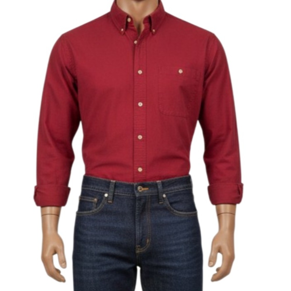 Orvis Sporting Traditions Shirt Mens XXL Maroon Cotton Button Down Long Sleeve